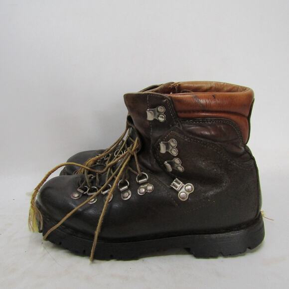 Mens Size 7.5 D Brown Leather Lace Up Outdoor Work Boots main image 9